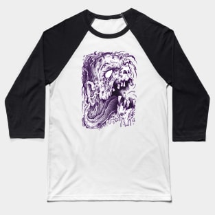 Purple Zombie Head Baseball T-Shirt